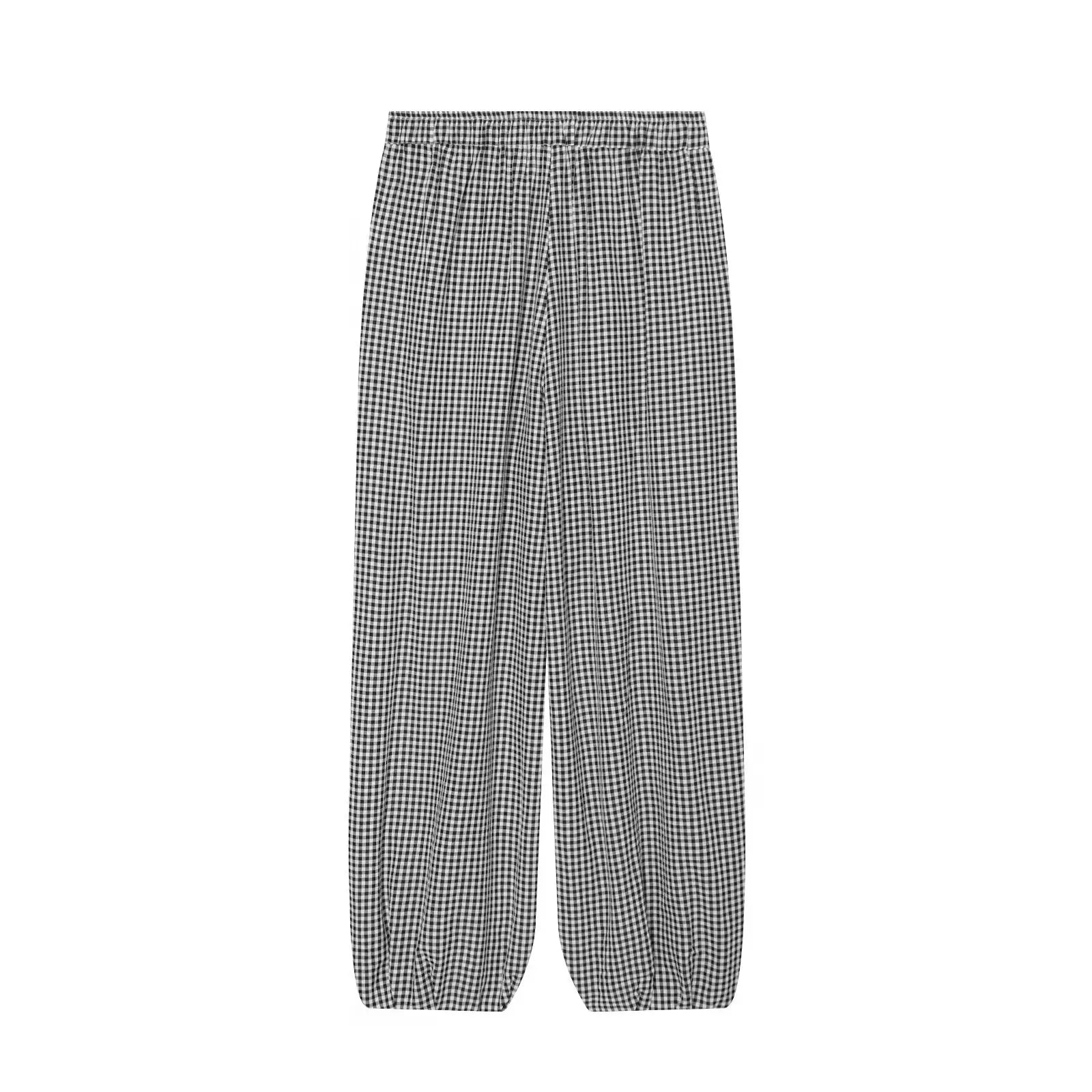 Women's Long Pants 2026 Summer New Plaid Drawstring Lantern Pants Beach Vacation Casual Fashion Women's Long Pants