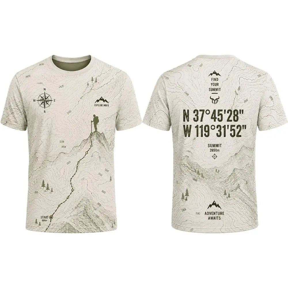 Climbing Graphic T-Shirt Men's Sports Breathable Quick-drying Tee Unisex Outdoor Adventure Hiking Camping O-neck Casual Tops