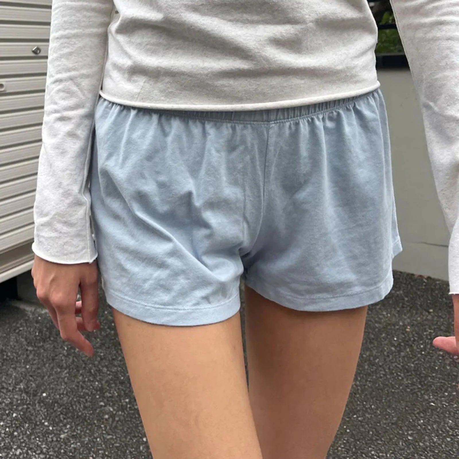 Women’s Shorts Elastic Waist Casual Low Rise Solid Color/Stripes/Cartoon Print Loose Lounge Shorts Going Out Shorts