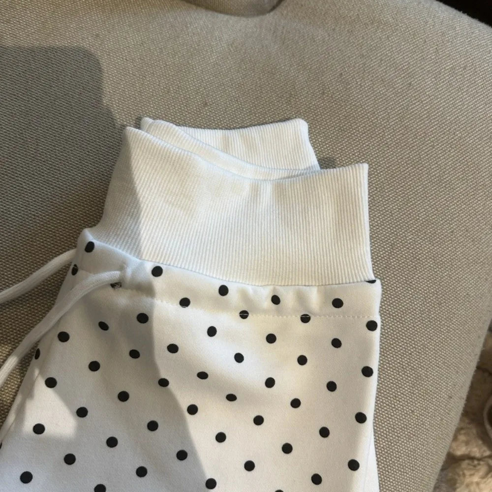 Wardrobe Staple Polka Dot Women Shorts Drawstring Waist Slim Fit Polka Dot Shorts Soft Lightweight Sport Shorts Women Girls